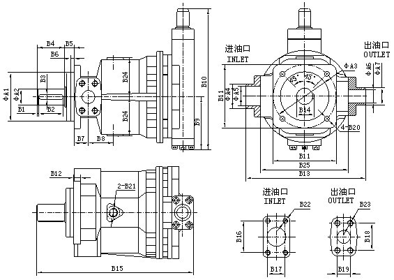 Axial Single Hydraulic Piston Pumps HY80Y-RP, HY160Y-RP, HY250Y-RP